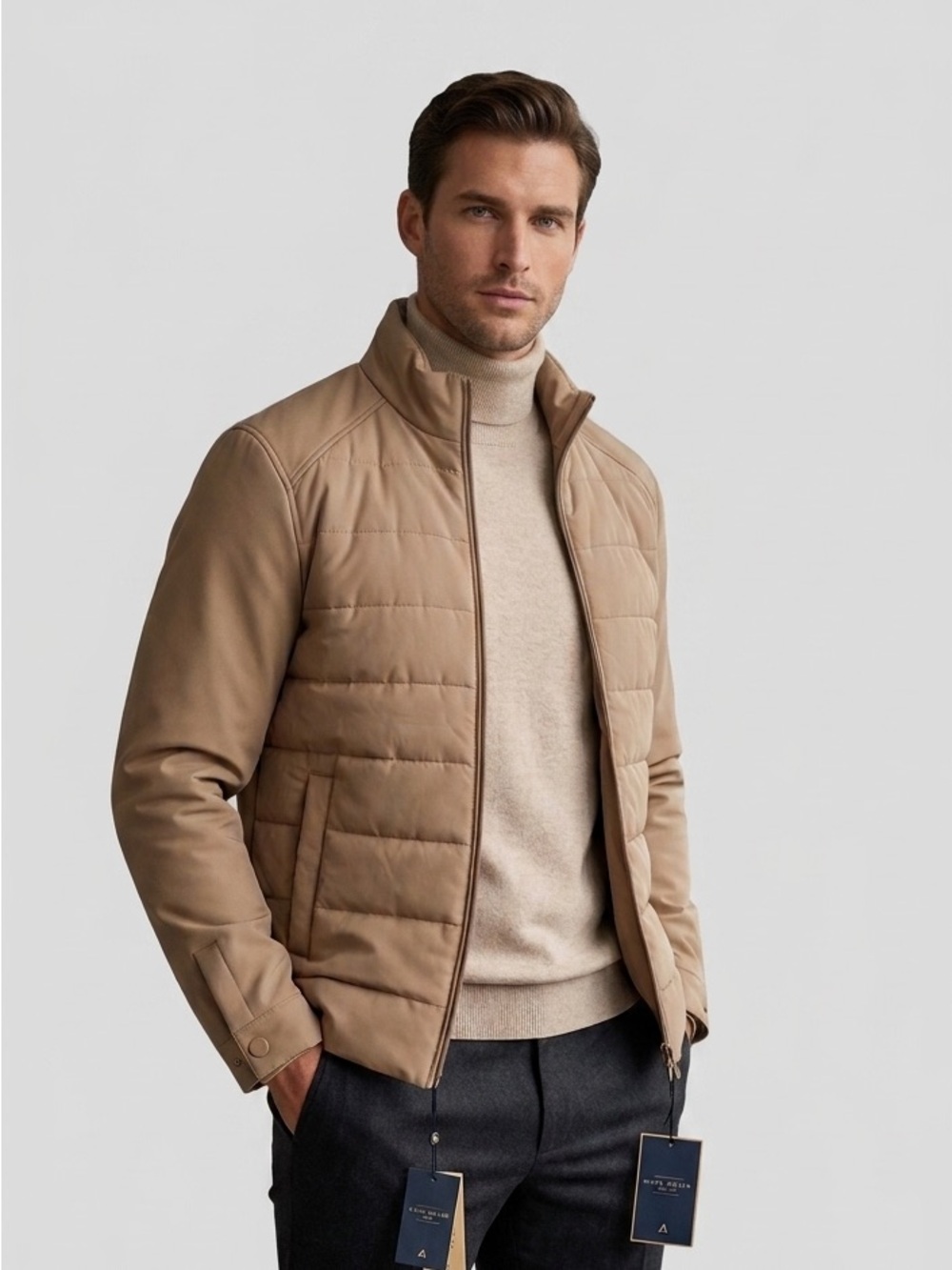 Men's size M
Marc Asher Quilted Jacket (Sand Color) – Brand New with Tags
